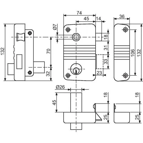 ISEO CAVERS Serrure En Applique Gris Anthracite Droite à Fouillot - Clé I - Axe à 45 Mm - City 5G - Iséo 2 ISEO CAVERS Serrure En Applique Gris Anthracite Droite à Fouillot - Clé I - Axe à 45 Mm - City 5G - Iséo – Image 2