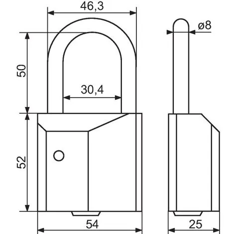 ISEO CAVERS Cadenas à Demi Cylindre Européen 54 Mm - ISÉO 2 ISEO CAVERS Cadenas à Demi Cylindre Européen 54 Mm - ISÉO â Image 2