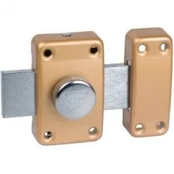 ISEO CAVERS Verrou à Bouton Bronze - Cylindre 40 Mm - Pêne 110 Mm - City 25 - ISÉO