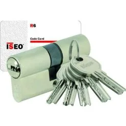 ISEO CAVERS Cylindre Double IS-R6 Iseo - 5 Clés - Sur Numéro AGL009726 - 30x45 - Laiton Nickelé