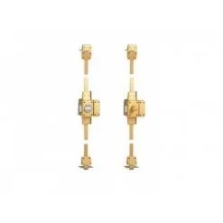 ISEO CAVERS Verrou 3 Points à Bouton - Cylindre 45 Mm - Droite - 15100451HB3