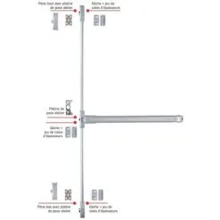 ISEO CAVERS Serrure Coupe-feu Push Idea 3 Points Latéraux ISEO Barre Grise 840 Mm - Gris - 942608433TA