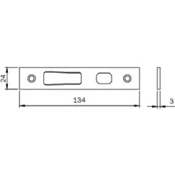 ISEO CAVERS Gâche Plate Haute/basse Multiblindo ISEO Pour Penes Crochet - Inox - 24x3x134 Mm - 038095
